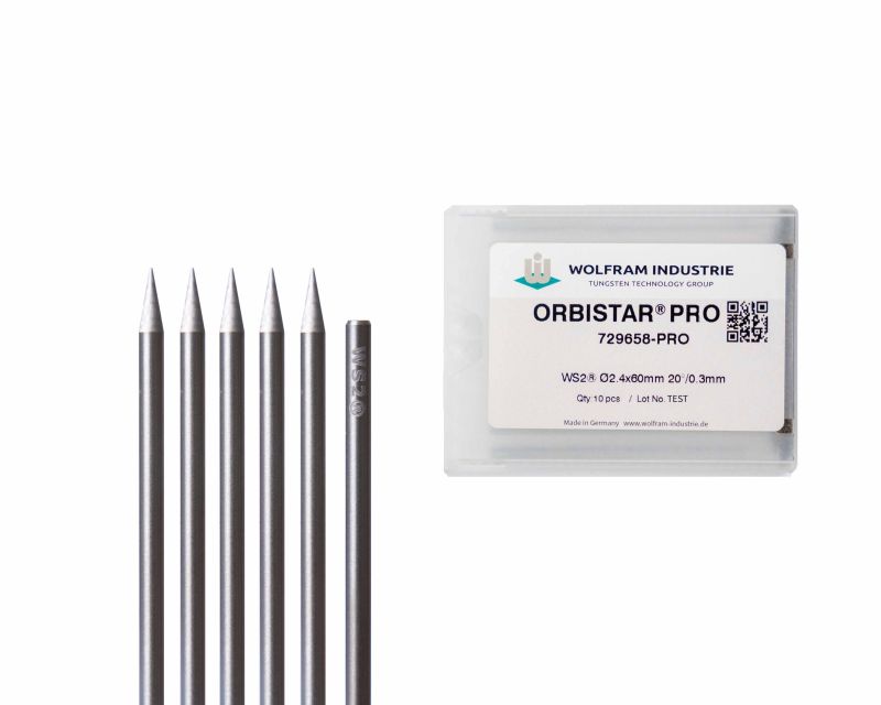 ORBISTAR® WS2® Ø 1,6x60 mm eins. 20°, Tip 0,3mm